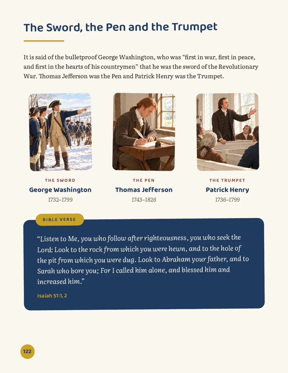 Page: the sword, the pen and the trumpet, from America’s Founders