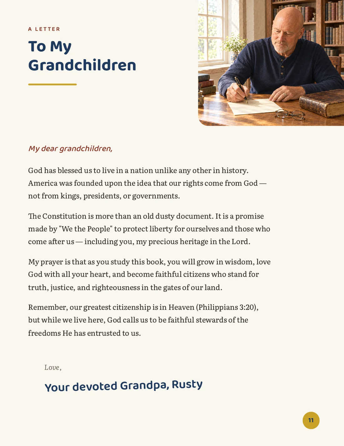 Page: A Letter to My Grandchildren