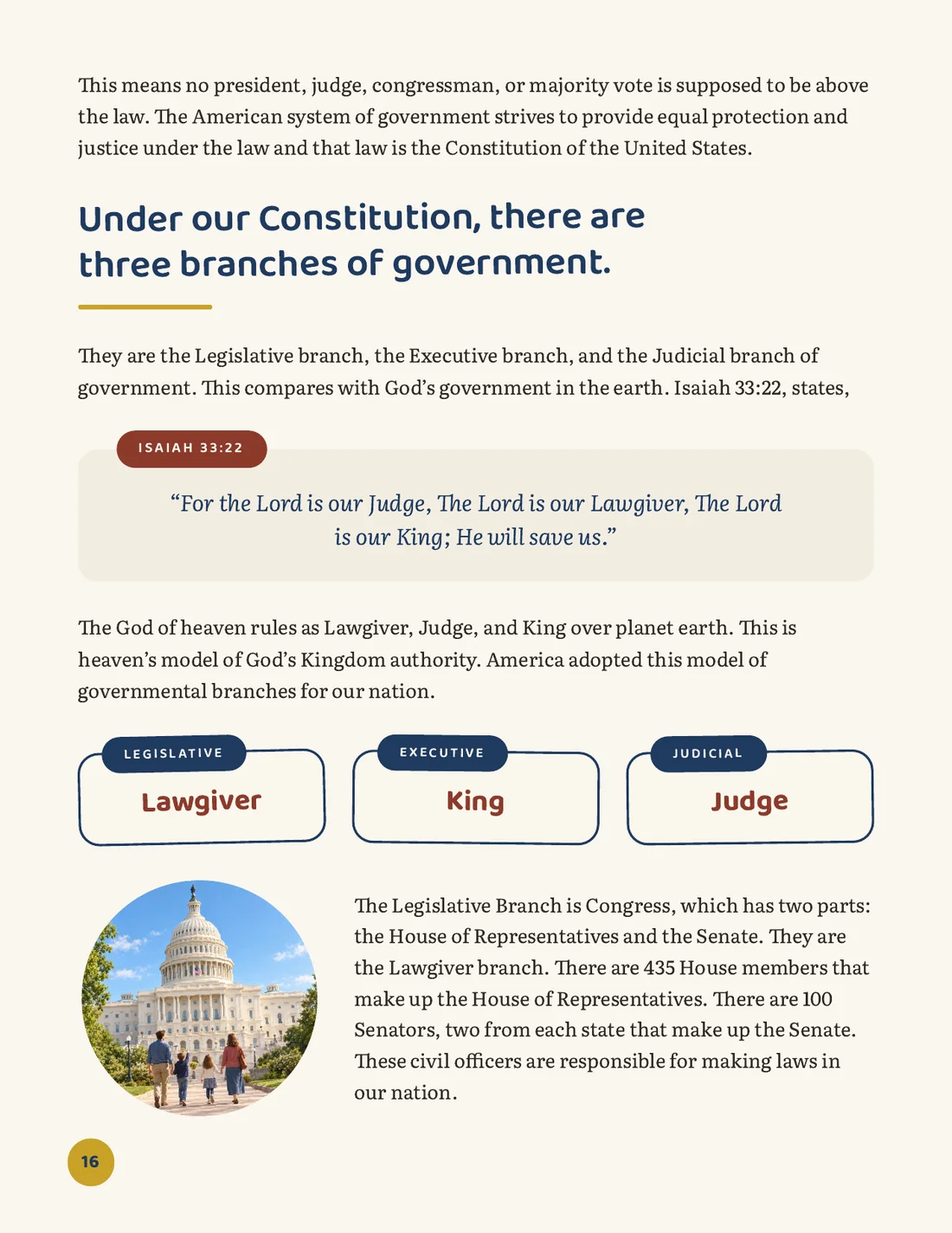 Page: the three branches of government