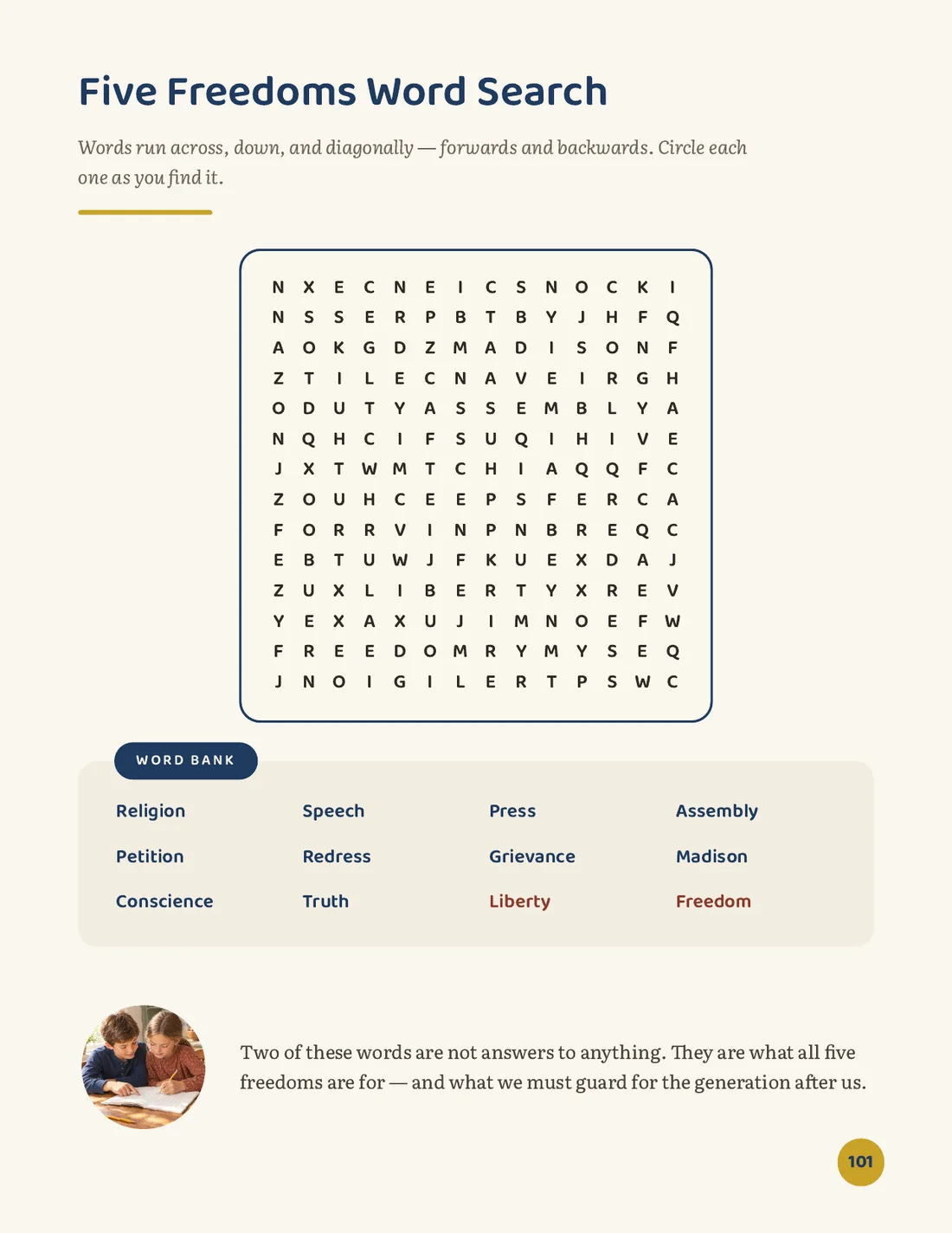 Page: a word search puzzle